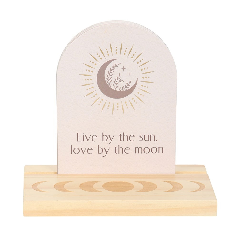 Something Different - Luna Moth Affirmation Cards with Wooden Stand Card stand - Multicolours
